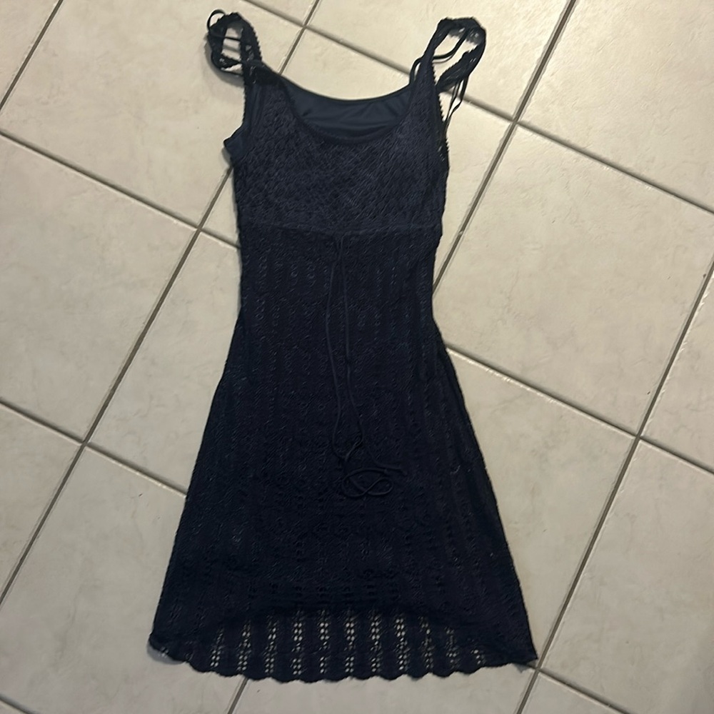 Navy Blue dress Launfry by Shelly Segal